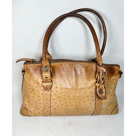Vintage Dooney & Bourke Ostrich Leather Satchel Handbag - Picture 1 of 12